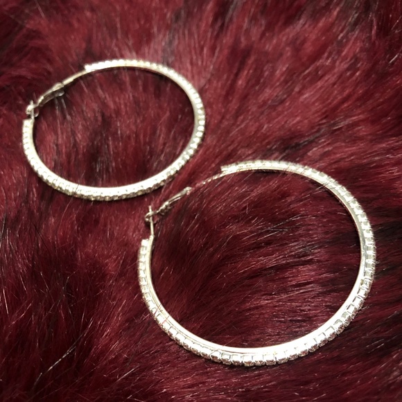 Jubilee Clear Crystal Loop Earrings - Picture 4 of 5